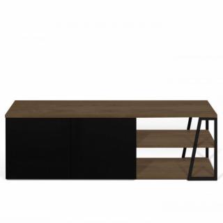 Meuble TV design ALBI en bois noyer/noir